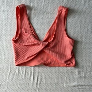 Peach twist crop top